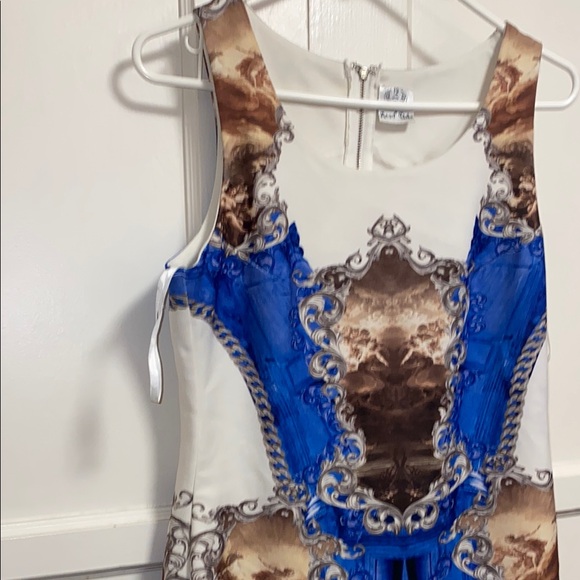 Angel Biba Size 12 Blue Brown Embellished Sequin Mini Dress - Picture 8 of 9